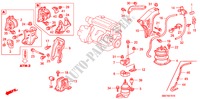 MOTORBEFESTIGUNGEN(L4) (AT) ( '00) für Honda ACCORD EXI 4 Türen 4 gang automatikgetriebe 1998