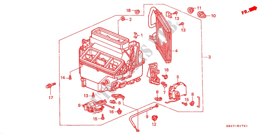 HEIZUNGSEINHEIT(RH) für Honda ACCORD EXI 4 Türen 5 gang-Schaltgetriebe 1998
