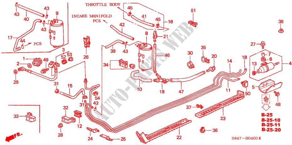 KRAFTSTOFFLEITUNG(1) für Honda ACCORD 2.3VTI 4 Türen 5 gang-Schaltgetriebe 2001