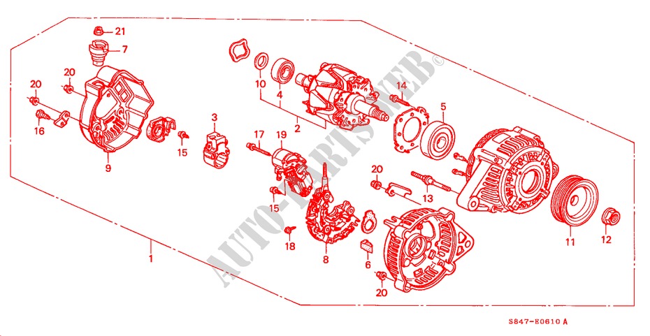 LICHTMASCHINE(DENSO) (L4) für Honda ACCORD 2.3VTI 4 Türen 4 gang automatikgetriebe 2000