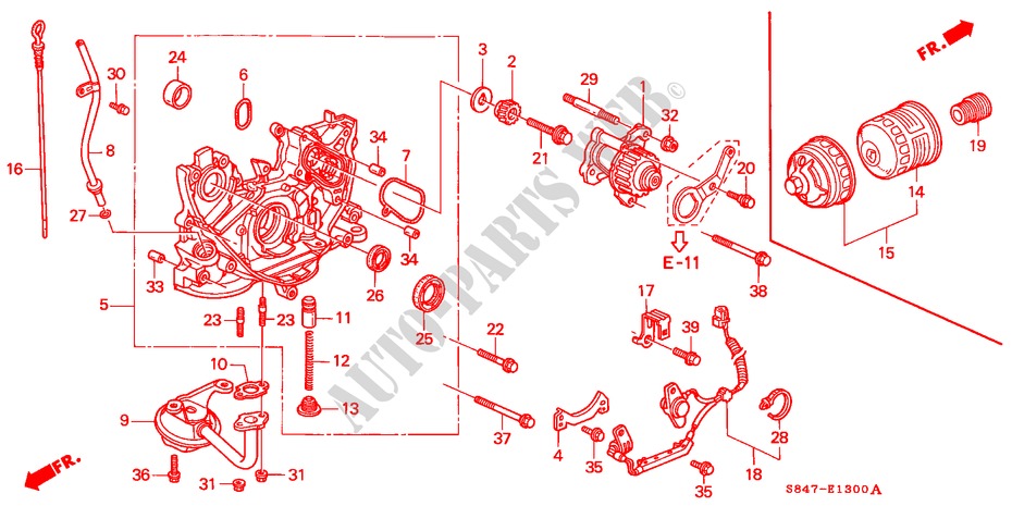 OELPUMPE/OELSIEB (L4) für Honda ACCORD 2.3LXI 4 Türen 5 gang-Schaltgetriebe 2002