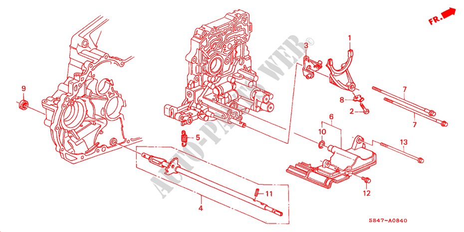 SCHALTGABEL(L4) für Honda ACCORD 2.3VTI 4 Türen 4 gang automatikgetriebe 2000