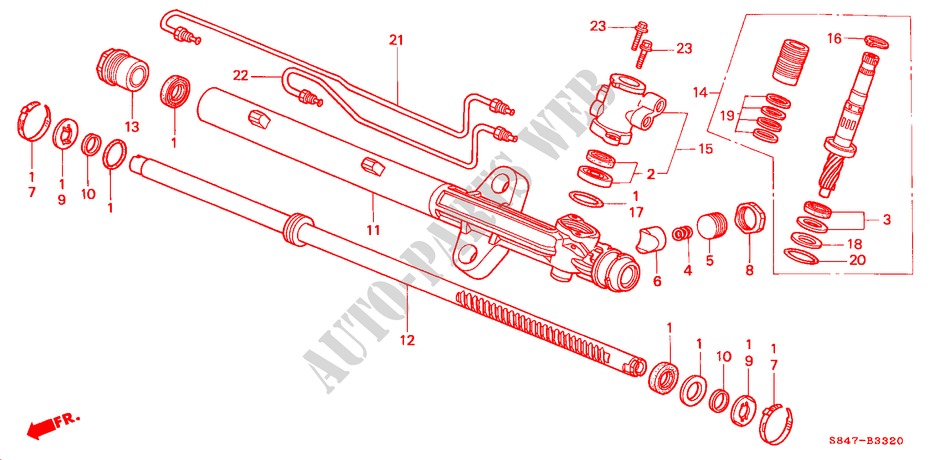 SERVOLENKGETRIEBE BAUTEILE(L4) (LH) für Honda ACCORD 2.3LXI 4 Türen 5 gang-Schaltgetriebe 2000
