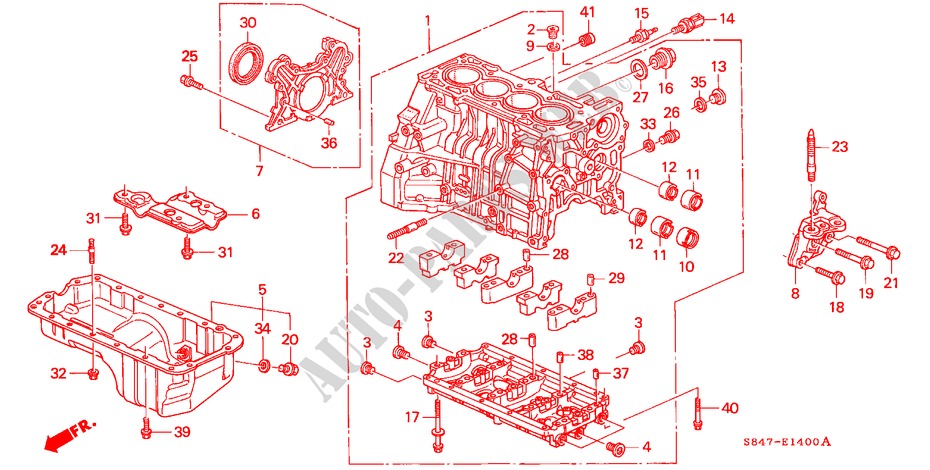 ZYLINDERBLOCK/OELWANNE (L4) für Honda ACCORD EXI 4 Türen 5 gang-Schaltgetriebe 1998