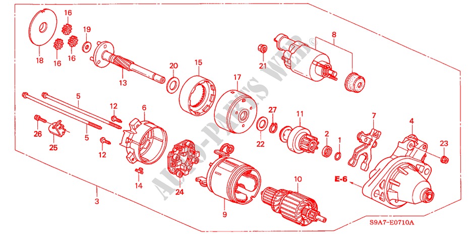 ANLASSER(DENSO) für Honda CR-V ES 5 Türen 5 gang-Schaltgetriebe 2002