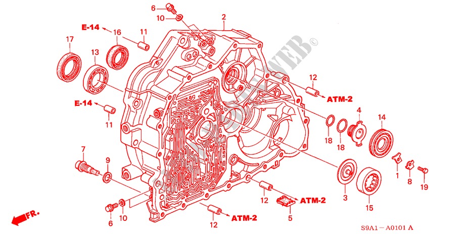 DREHMOMENTWANDLERGEHAEUSE (4AT) für Honda CR-V RV-SI 5 Türen 4 gang automatikgetriebe 2003