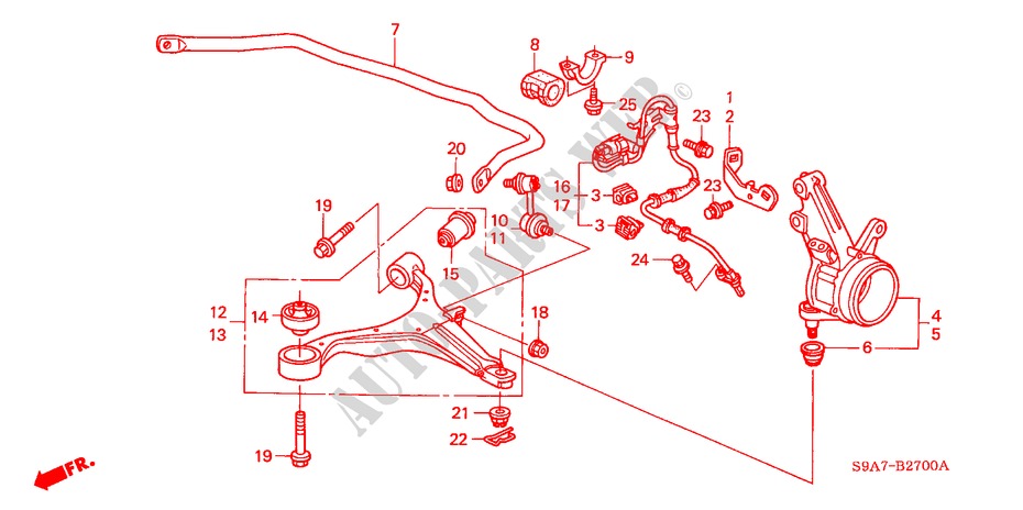 GELENK, VORNE/ UNTERER ARM, VORNE für Honda CR-V RV-SI 5 Türen 4 gang automatikgetriebe 2003
