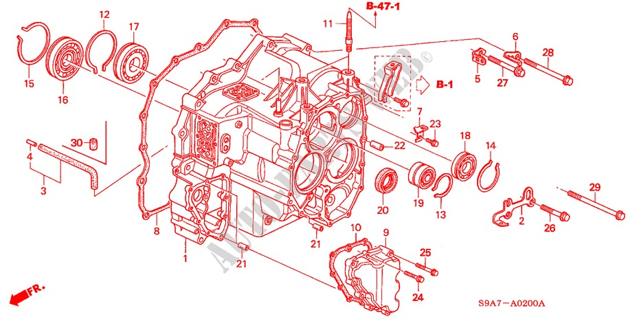 GETRIEBEGEHAEUSE(4AT) für Honda CR-V RV-SI 5 Türen 4 gang automatikgetriebe 2003