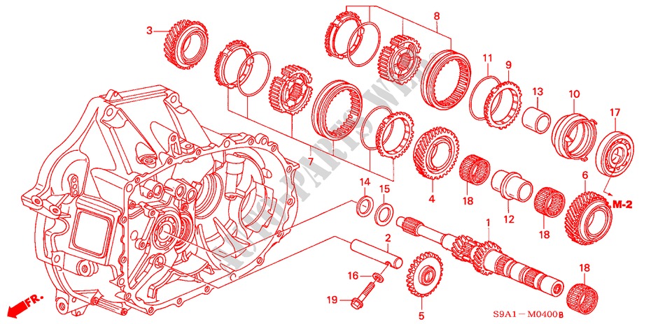 HAUPTWELLE für Honda CR-V LS 5 Türen 5 gang-Schaltgetriebe 2002