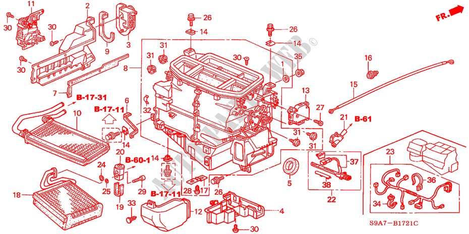 HEIZUNGSEINHEIT(RH) für Honda CR-V RV-I 5 Türen 5 gang-Schaltgetriebe 2003