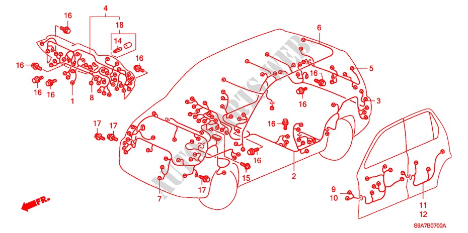 KABELBAUM(LH) für Honda CR-V LS 5 Türen 4 gang automatikgetriebe 2002