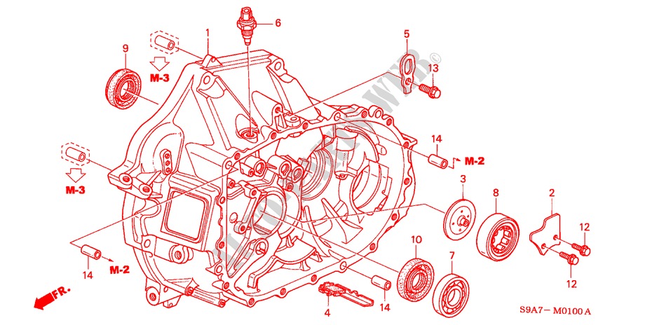 KUPPLUNGSGEHAEUSE für Honda CR-V LS 5 Türen 5 gang-Schaltgetriebe 2002