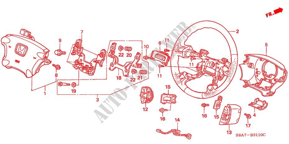 LENKRAD(SRS) (1) für Honda CR-V LS 5 Türen 5 gang-Schaltgetriebe 2002