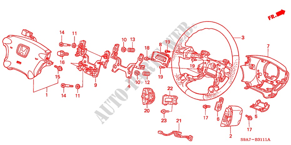 LENKRAD(SRS) (2) für Honda CR-V RV-SI 5 Türen 4 gang automatikgetriebe 2003