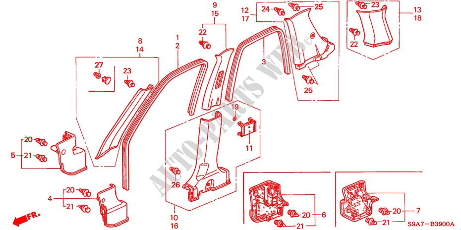 SAEULENZIERSTUECK für Honda CR-V RV-SI 5 Türen 4 gang automatikgetriebe 2004