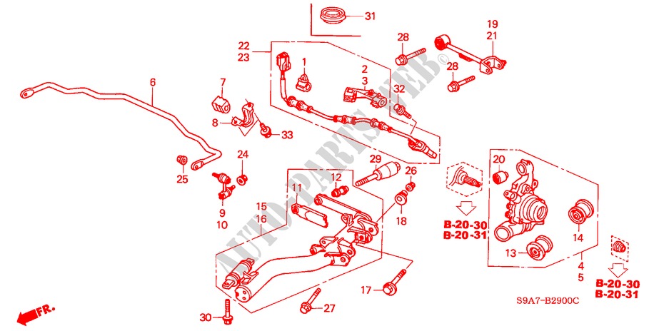 UNTERER ARM, HINTEN für Honda CR-V ES 5 Türen 5 gang-Schaltgetriebe 2002