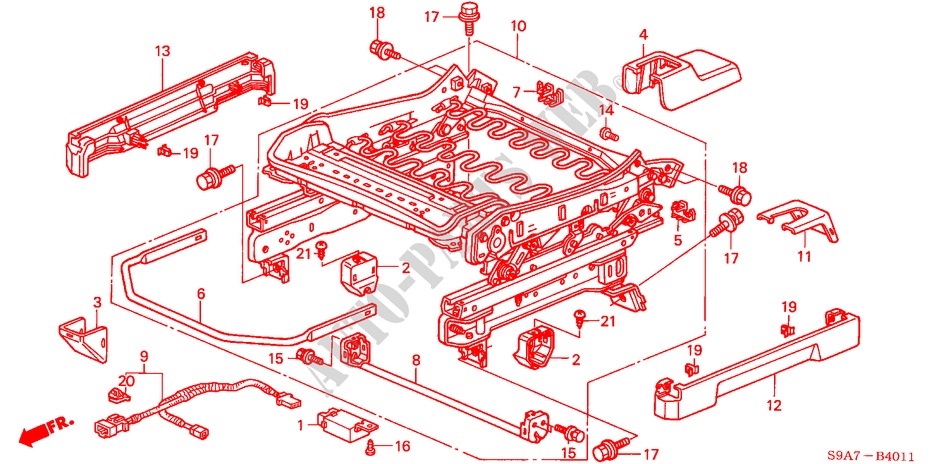 VORNE SITZKOMPONENTEN (LH)(FAHRERSEITE) für Honda CR-V ES 5 Türen 4 gang automatikgetriebe 2005