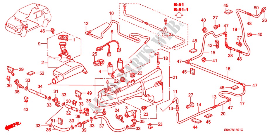 WINDSCHUTZSCHEIBENWASCHER(2) für Honda CR-V EXECUTIVE 5 Türen 5 gang-Schaltgetriebe 2005
