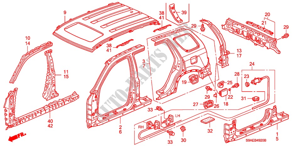 AUSSENBLECHE/DACHPLATTE für Honda CR-V RV-I 5 Türen 5 gang-Schaltgetriebe 2006