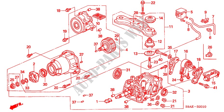 DIFFERENTIAL, HINTEN/FASSUNG für Honda CR-V RV-I 5 Türen 5 gang-Schaltgetriebe 2006
