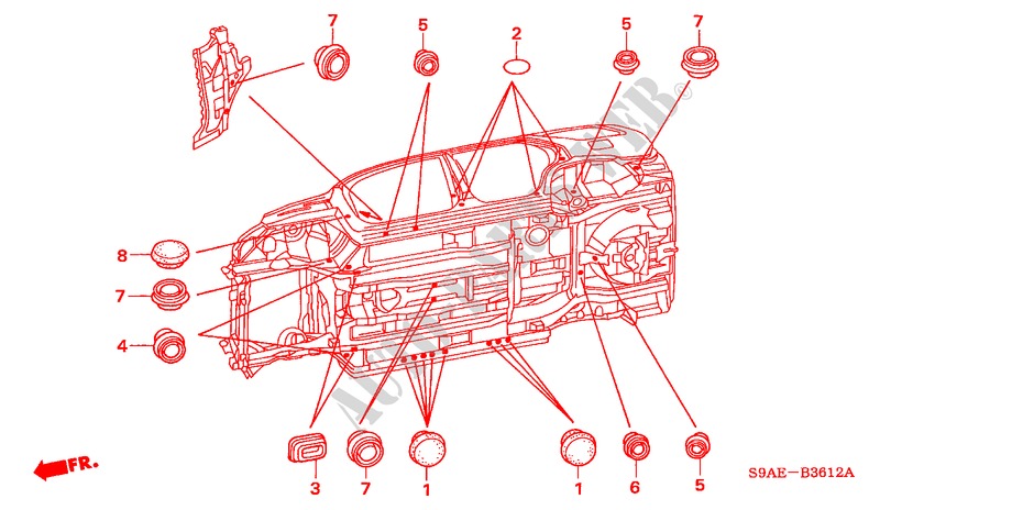 GUMMITUELLE(UNTEN) für Honda CR-V RV-I 5 Türen 5 gang-Schaltgetriebe 2006