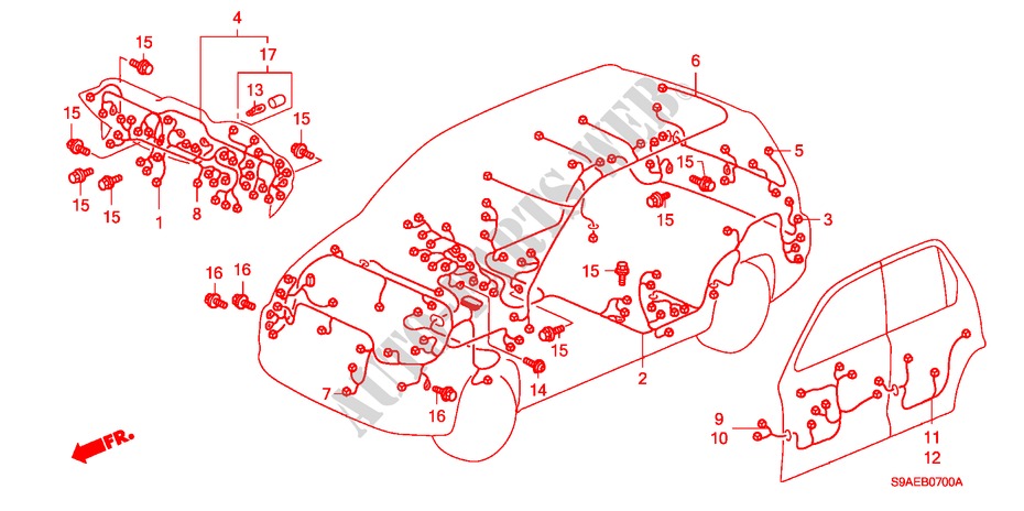 KABELBAUM(LH) für Honda CR-V EXECUTIVE 5 Türen 5 gang-Schaltgetriebe 2006