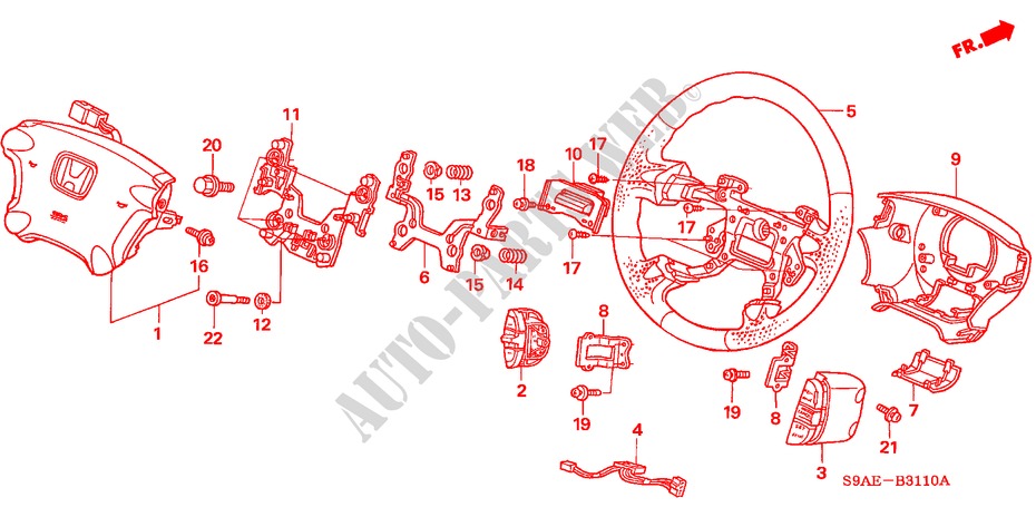 LENKRAD(SRS) für Honda CR-V RV-I 5 Türen 5 gang-Schaltgetriebe 2006