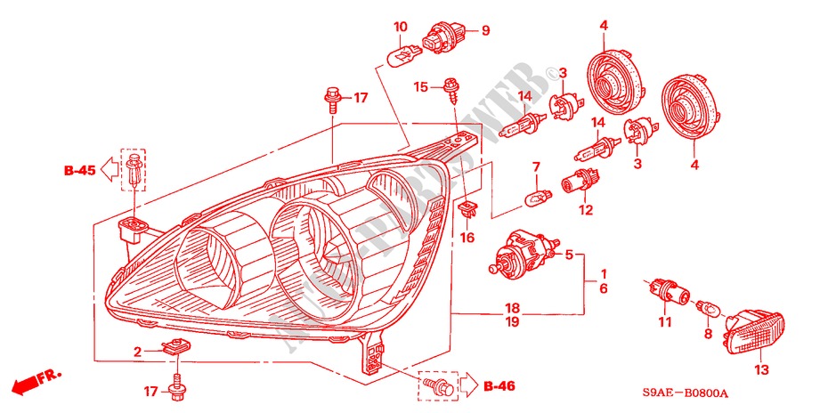 SCHEINWERFER für Honda CR-V RV-I 5 Türen 5 gang-Schaltgetriebe 2006