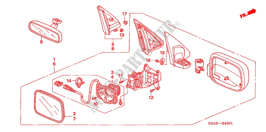 SPIEGEL(2) für Honda CR-V RV-I 5 Türen 5 gang-Schaltgetriebe 2006