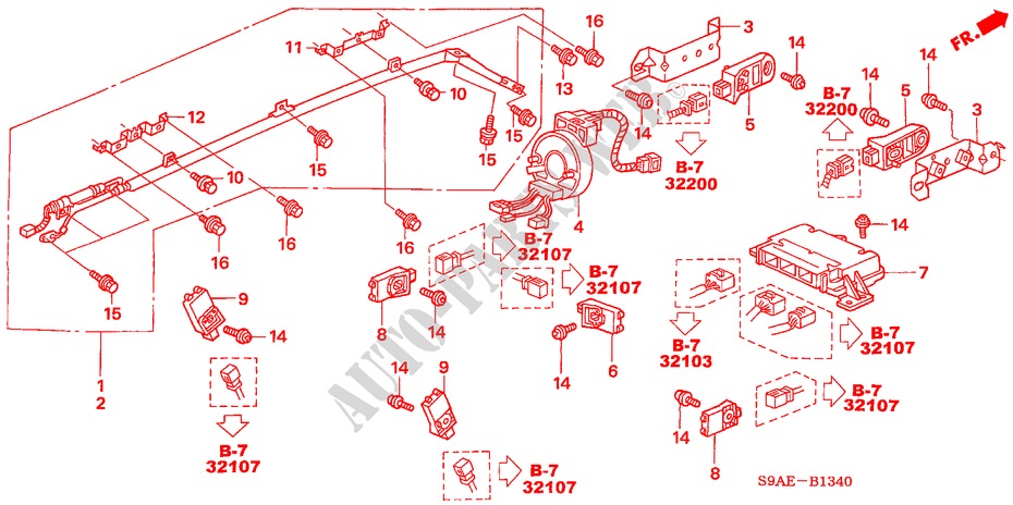 SRS EINHEIT(LH) für Honda CR-V RV-I 5 Türen 5 gang-Schaltgetriebe 2006