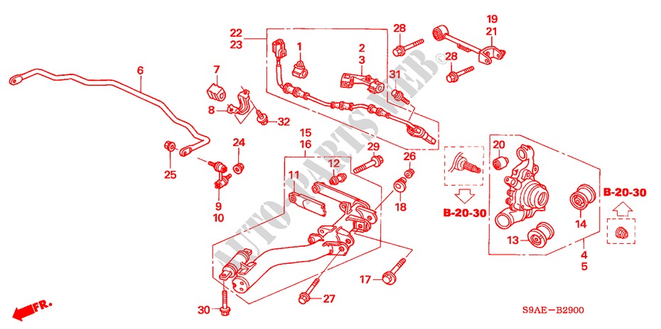 UNTERER ARM, HINTEN für Honda CR-V RV-I 5 Türen 5 gang-Schaltgetriebe 2006