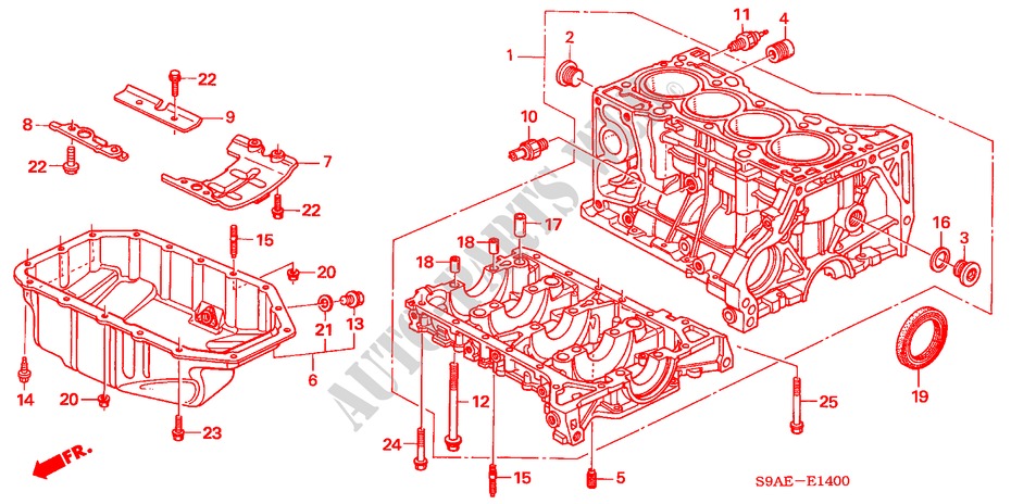 ZYLINDERBLOCK/OELWANNE für Honda CR-V RV-I 5 Türen 5 gang-Schaltgetriebe 2006