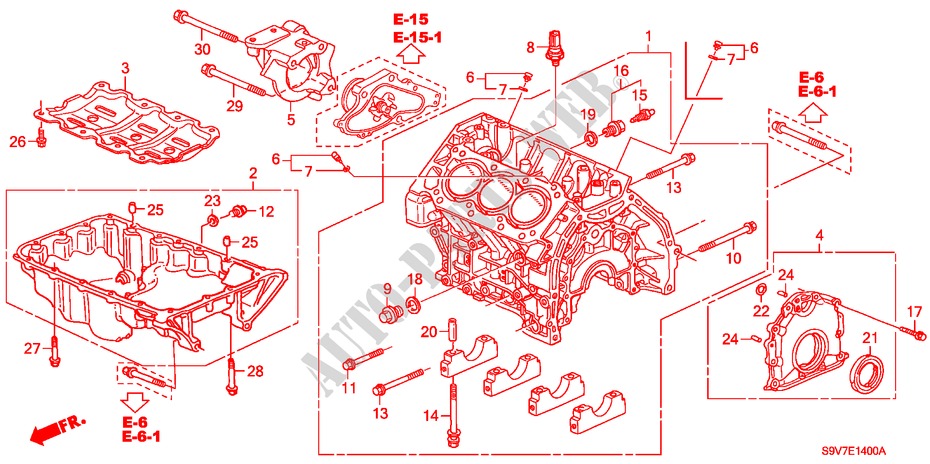 ZYLINDERBLOCK/OELWANNE für Honda MR-V EX 5 Türen 5 gang automatikgetriebe 2006