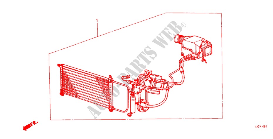 KLIMAANLAGE (SATZ) für Honda JAZZ DX 3 Türen 5 gang-Schaltgetriebe 1985