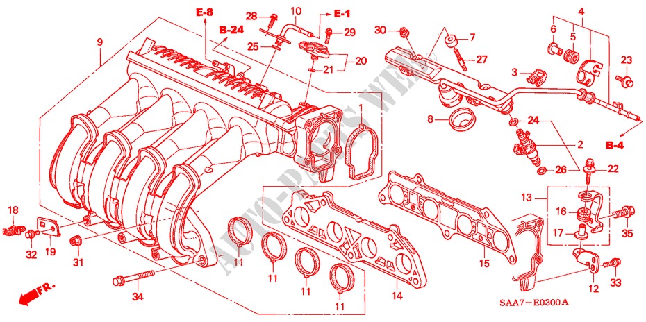 ANSAUGKRUEMMER(1) für Honda JAZZ 1.2S 5 Türen 5 gang-Schaltgetriebe 2002