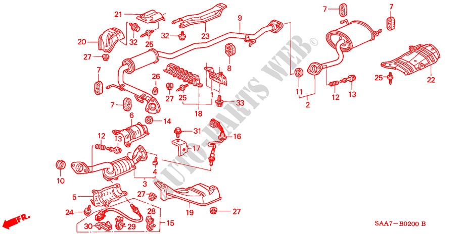AUSPUFFROHR/SCHALLDAEMPFER für Honda JAZZ 1.4SES 5 Türen 5 gang-Schaltgetriebe 2002