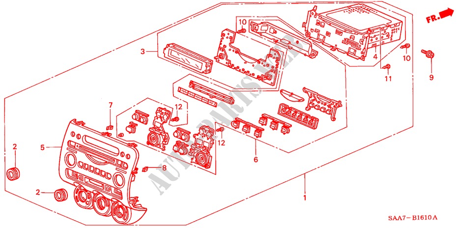 AUTORADIO(VISTEON) für Honda JAZZ 1.4LS 5 Türen 5 gang-Schaltgetriebe 2003