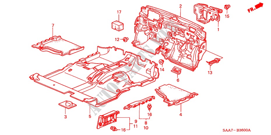 BODENMATTE für Honda JAZZ 1.2S 5 Türen 5 gang-Schaltgetriebe 2002