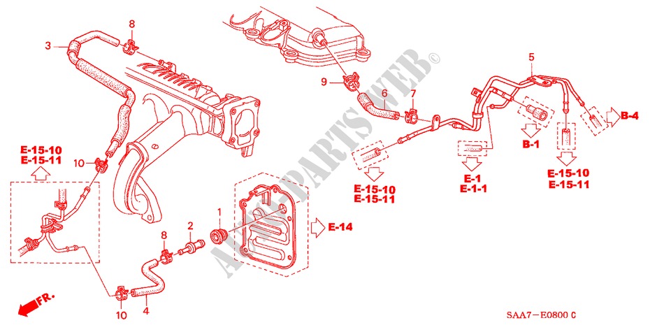 ENTLUEFTUNGSROHR für Honda JAZZ 1.2S 5 Türen 5 gang-Schaltgetriebe 2002