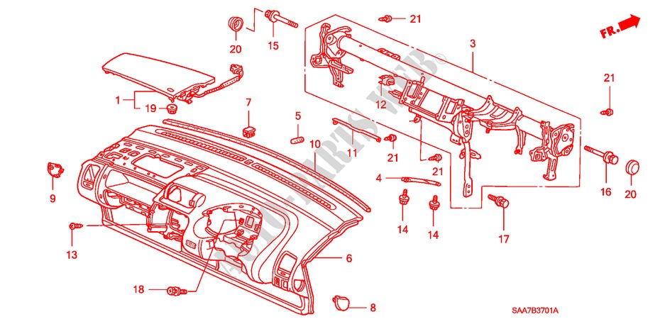 INSTRUMENTENBRETT(RH) für Honda JAZZ 1.2S 5 Türen 5 gang-Schaltgetriebe 2002