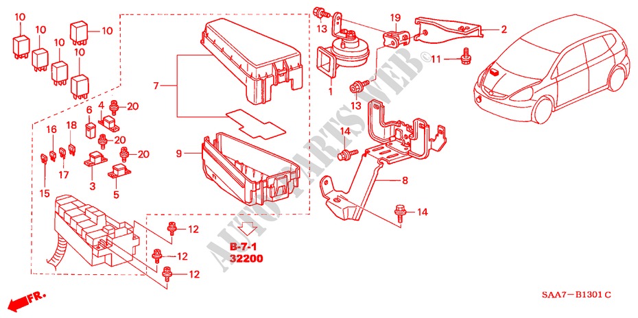 STEUERGERAT(MOTORRAUM)(RH) für Honda JAZZ 1.2S 5 Türen 5 gang-Schaltgetriebe 2002