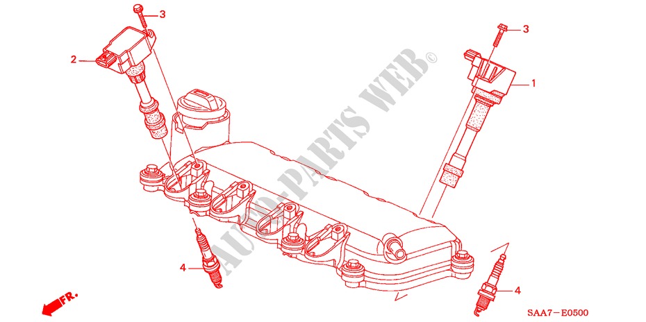 ZUENDSPULE/STOEPSEL für Honda JAZZ 1.2ES 5 Türen 5 gang-Schaltgetriebe 2002