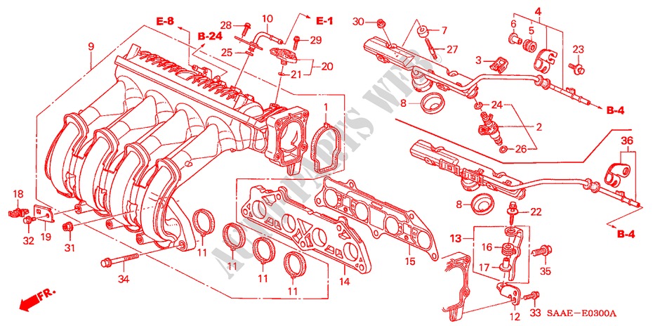 ANSAUGKRUEMMER(1) für Honda JAZZ 1.3 LS 5 Türen 5 gang-Schaltgetriebe 2005