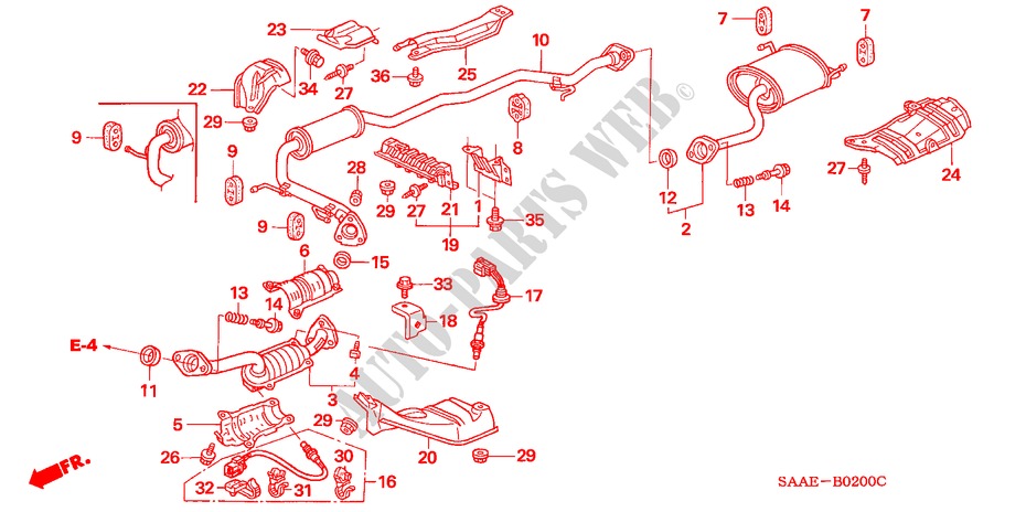 AUSPUFFROHR/SCHALLDAEMPFER für Honda JAZZ 1.4 S 5 Türen 5 gang-Schaltgetriebe 2004