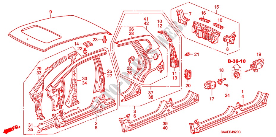 AUSSENBLECHE/TAFEL, HINTEN für Honda JAZZ 1.2 LS 5 Türen 5 gang-Schaltgetriebe 2004