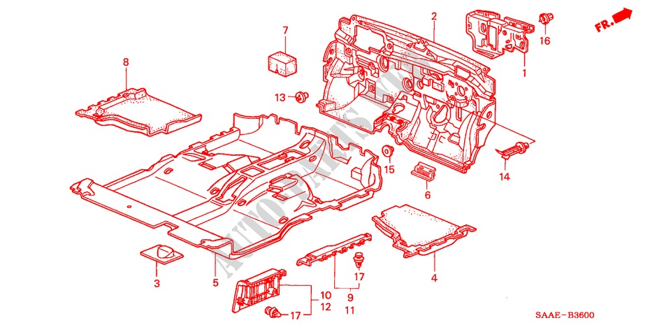 BODENMATTE für Honda JAZZ 1.4 SE       SPORT 5 Türen vollautomatische 2005