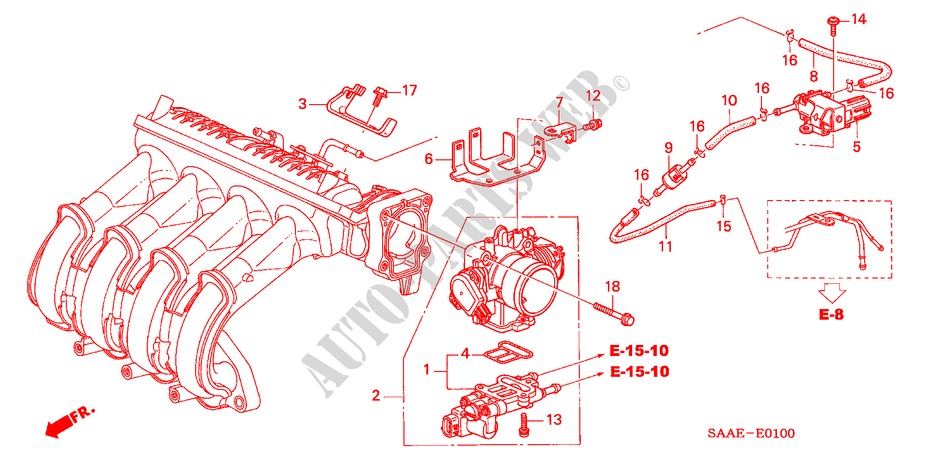 DROSSELKLAPPENGEHAEUSE(1) für Honda JAZZ 1.3 LS 5 Türen 5 gang-Schaltgetriebe 2005