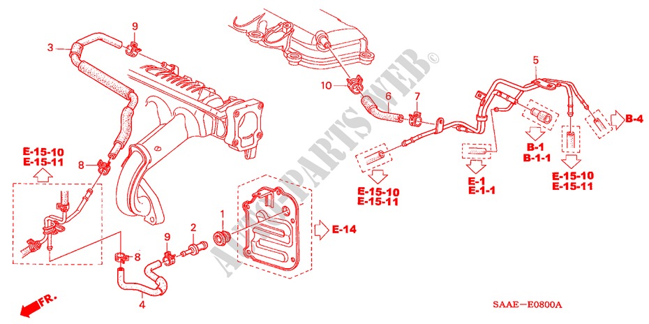ENTLUEFTUNGSROHR für Honda JAZZ 1.2 COOL 5 Türen 5 gang-Schaltgetriebe 2005