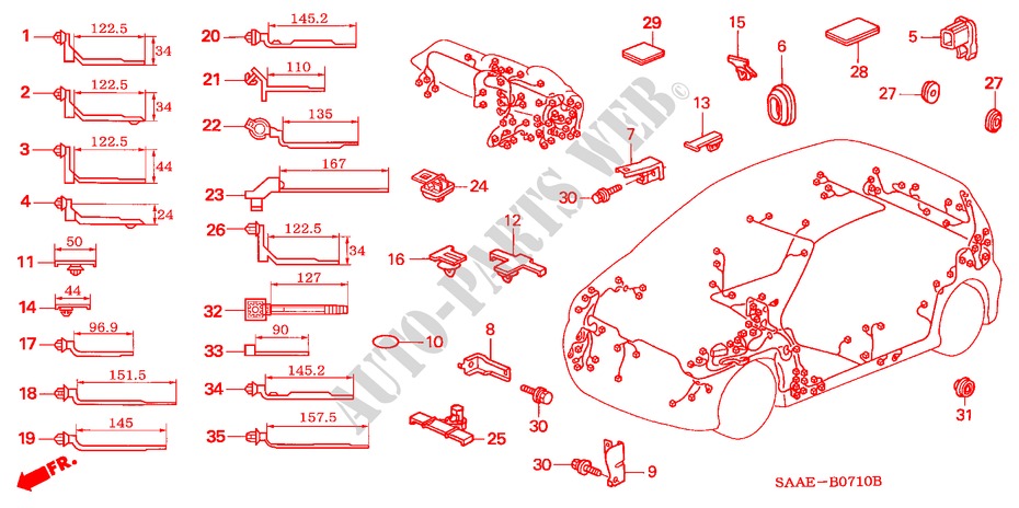 KABELBAUMBAND/BUEGEL(LH) für Honda JAZZ 1.3 LS 5 Türen 5 gang-Schaltgetriebe 2005