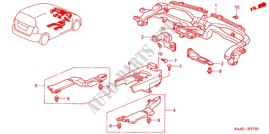 KANAL(LH) für Honda JAZZ 1.3 LS 5 Türen 5 gang-Schaltgetriebe 2005